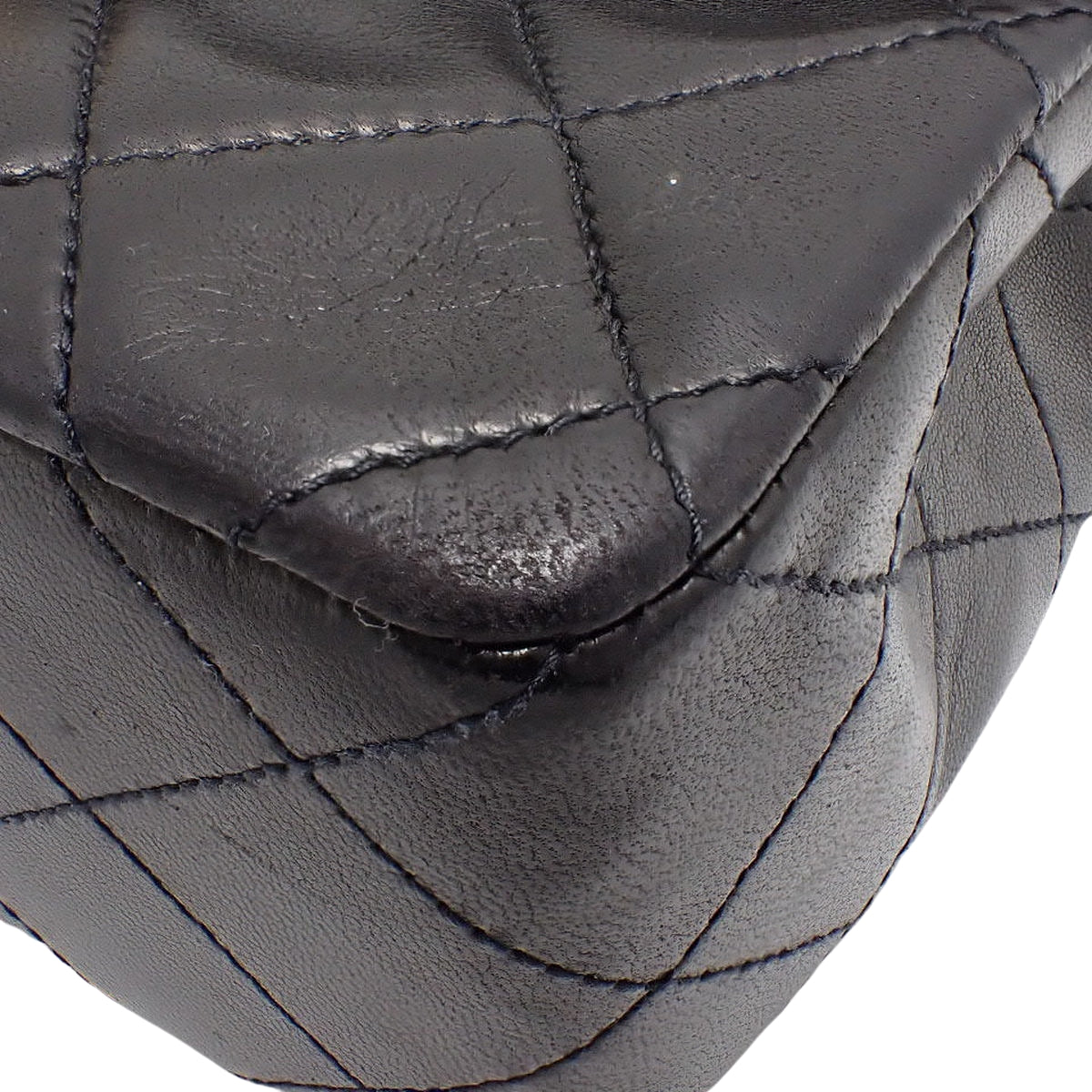 Matelasse Coco Mark Chain Shoulder Bag in Black Lambskin A01115