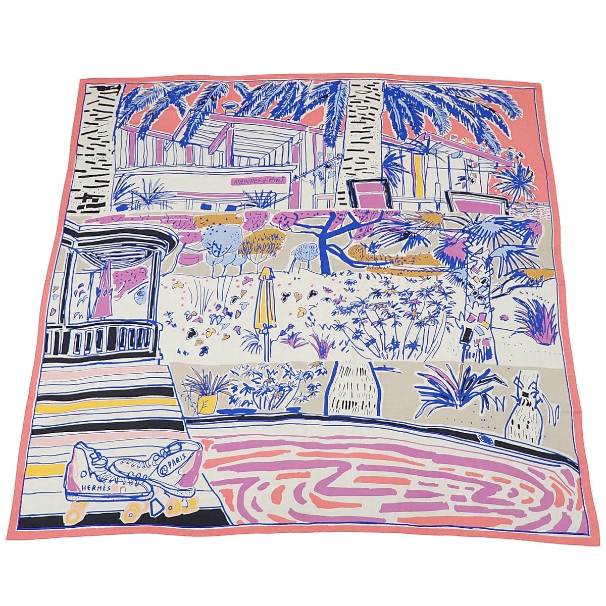 レイユール デテ カレジェアン カレ140 カシミヤ シルク