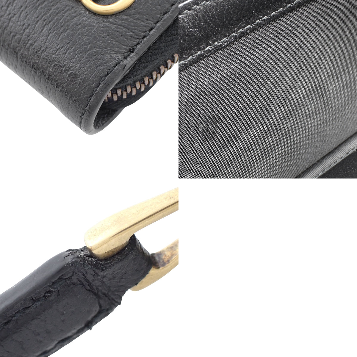 GG Marmont Zip Around Wallet Leather Black 428736