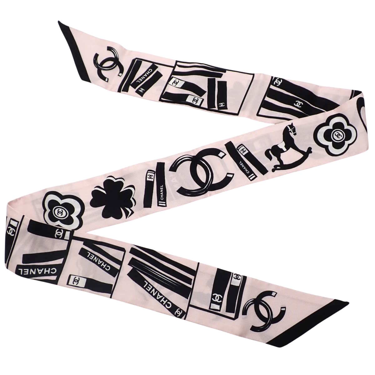 ココマーク リボンスカーフ ヘアバンド シルク