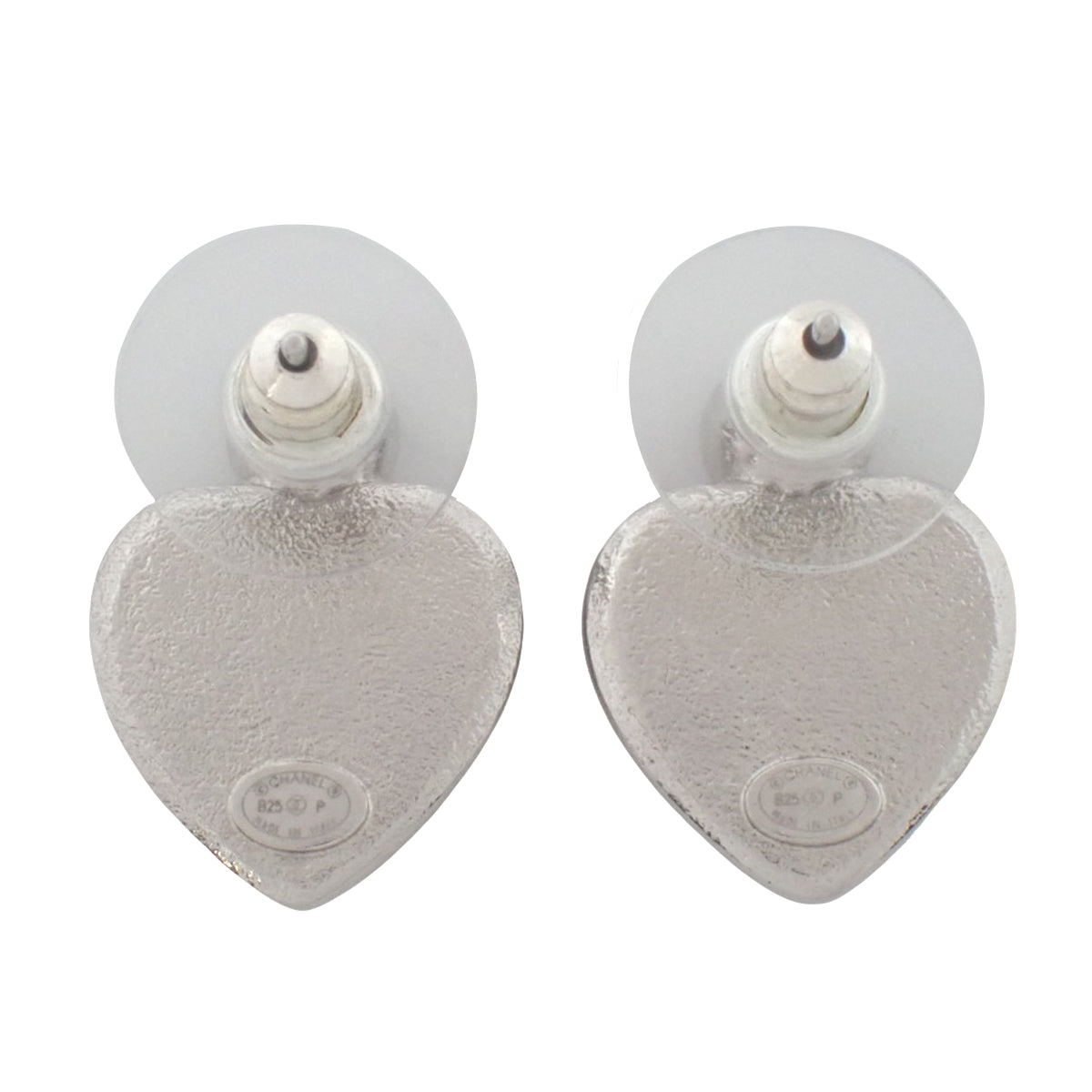 ココマーク ラインストーン ハートピアス メタル