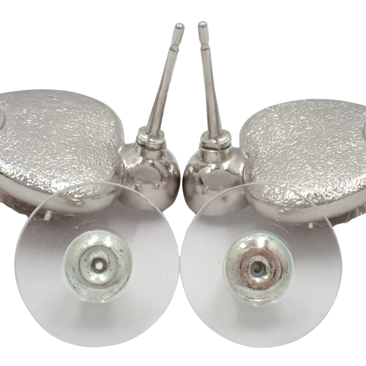 ココマーク ラインストーン ハートピアス メタル