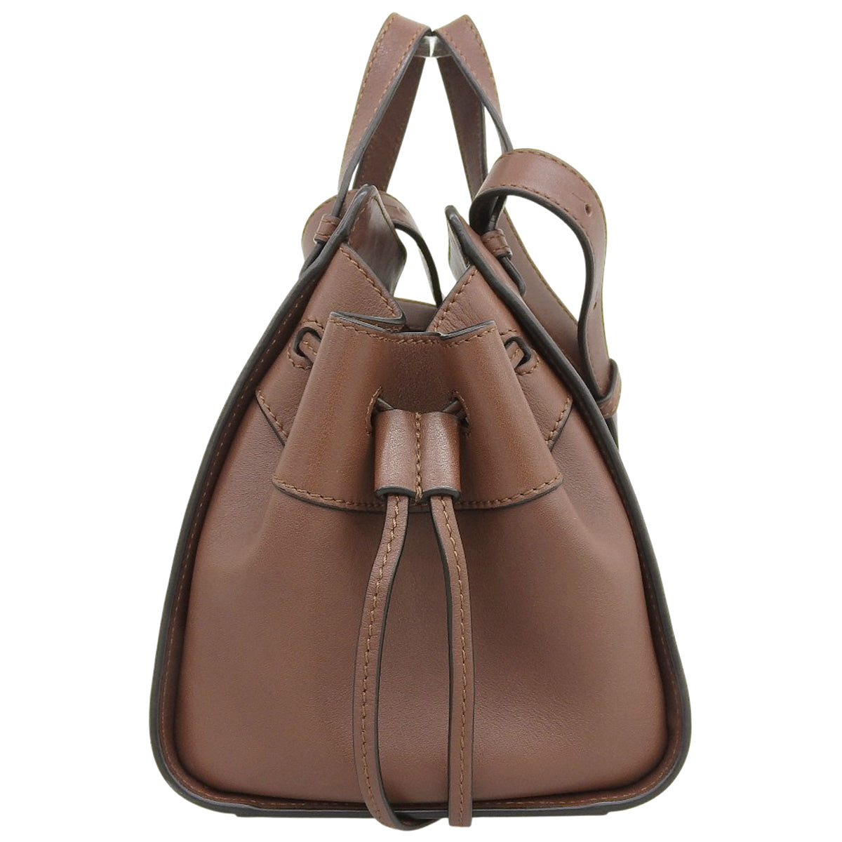 Hammock Drawstring Mini Calfskin Dark Brown
