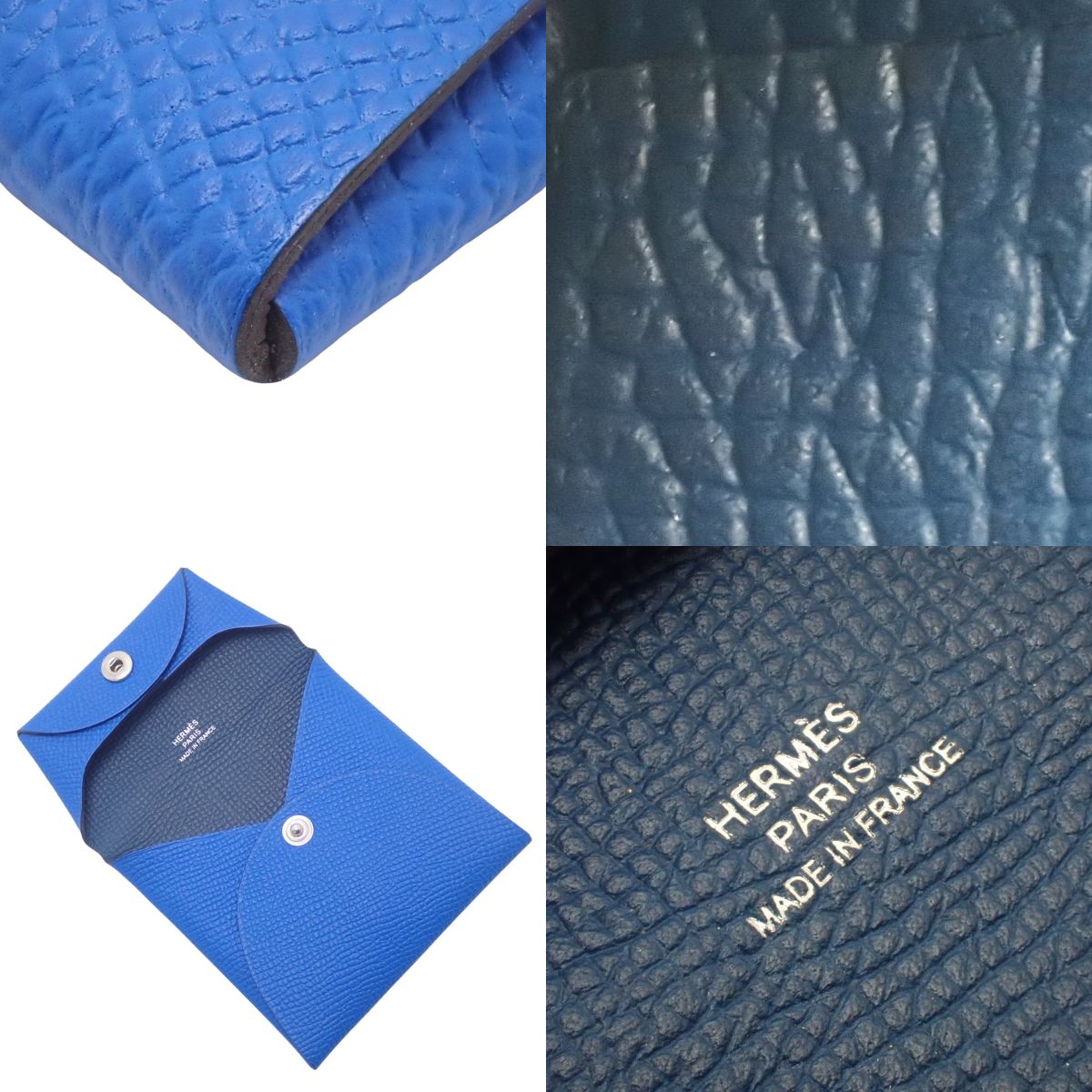 Bastia Verso, Epsom Blue Hydra, Deep Blue, Silver Hardware, W Stamp