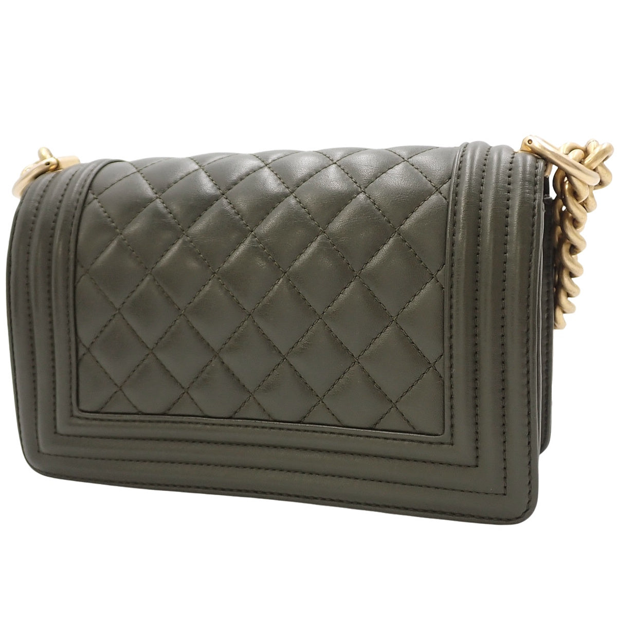 Boy Chanel Matelasse 卡其色羊皮小号链条肩背包 A67085