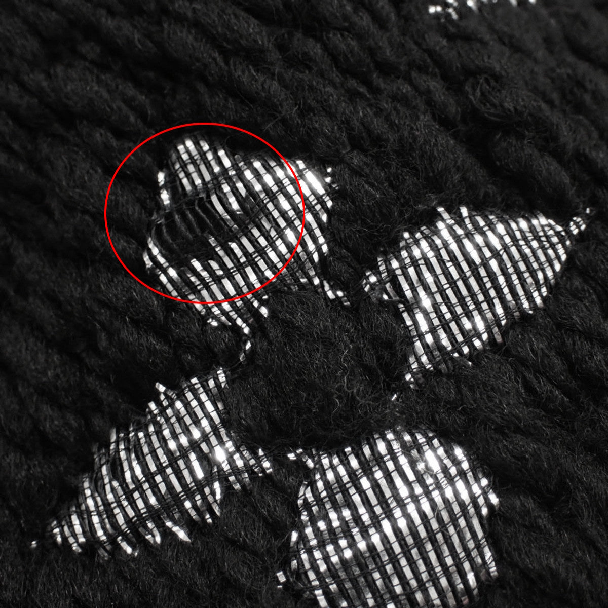 Monogram Echarpe Logomania Shine Wool Silk Polyester Noir M75833