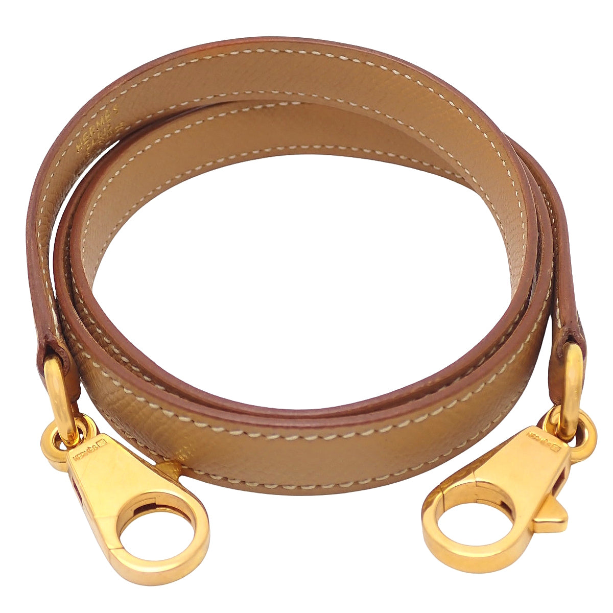 Shoulder Strap Courchevel Natural Gold Hardware