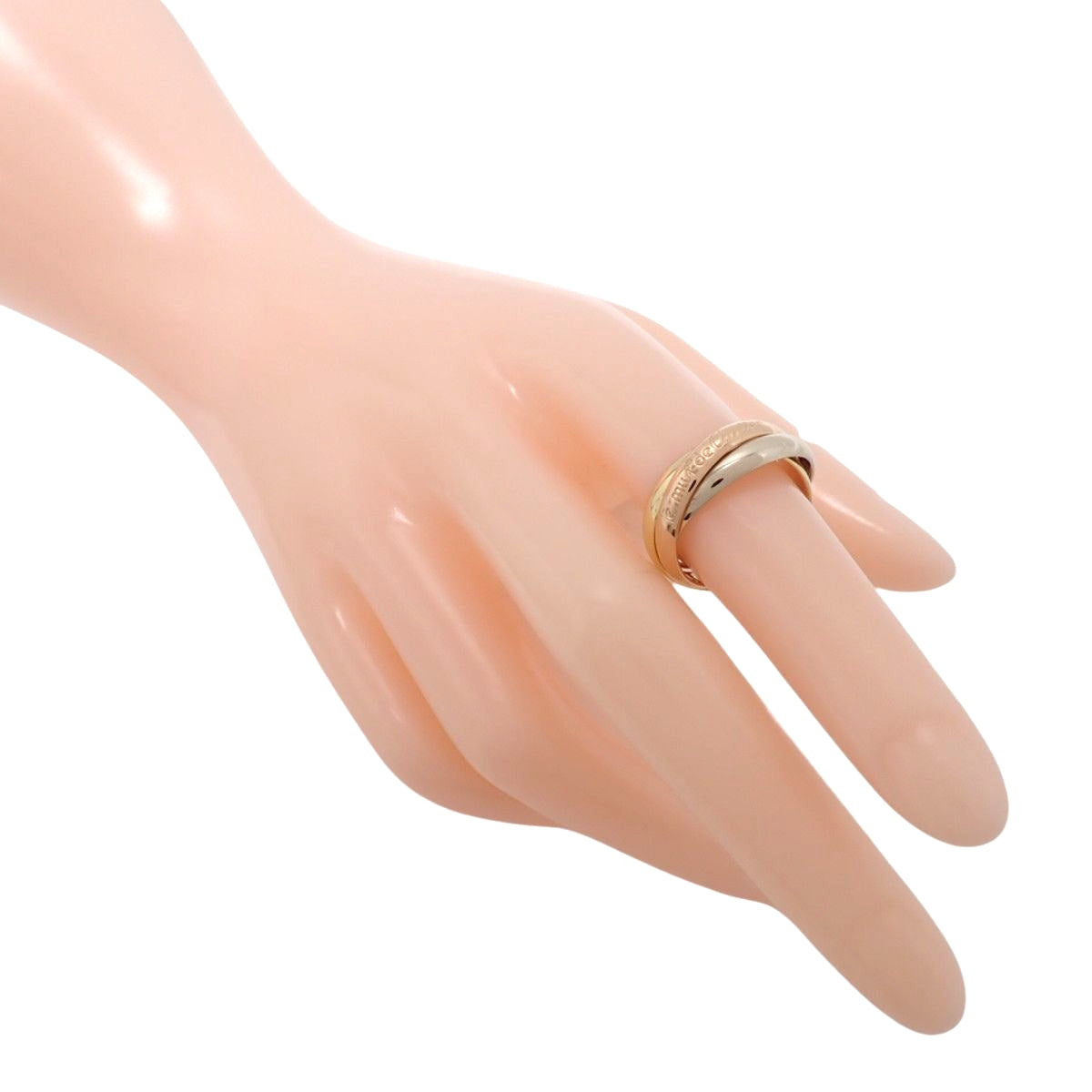 les must de Cartier Trinity Ring, 18K Yellow Gold/Pink/White Gold, 7.7g