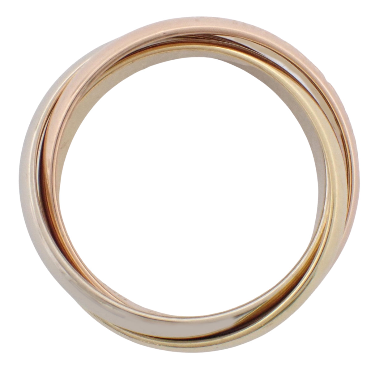 les must de Cartier Trinity Ring, 18K Yellow Gold/Pink/White Gold, 7.7g