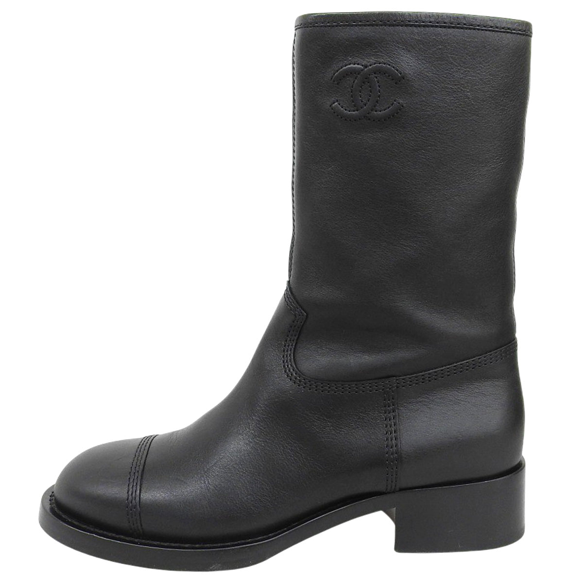 Side zip mid-length boots, size 36 1/2
