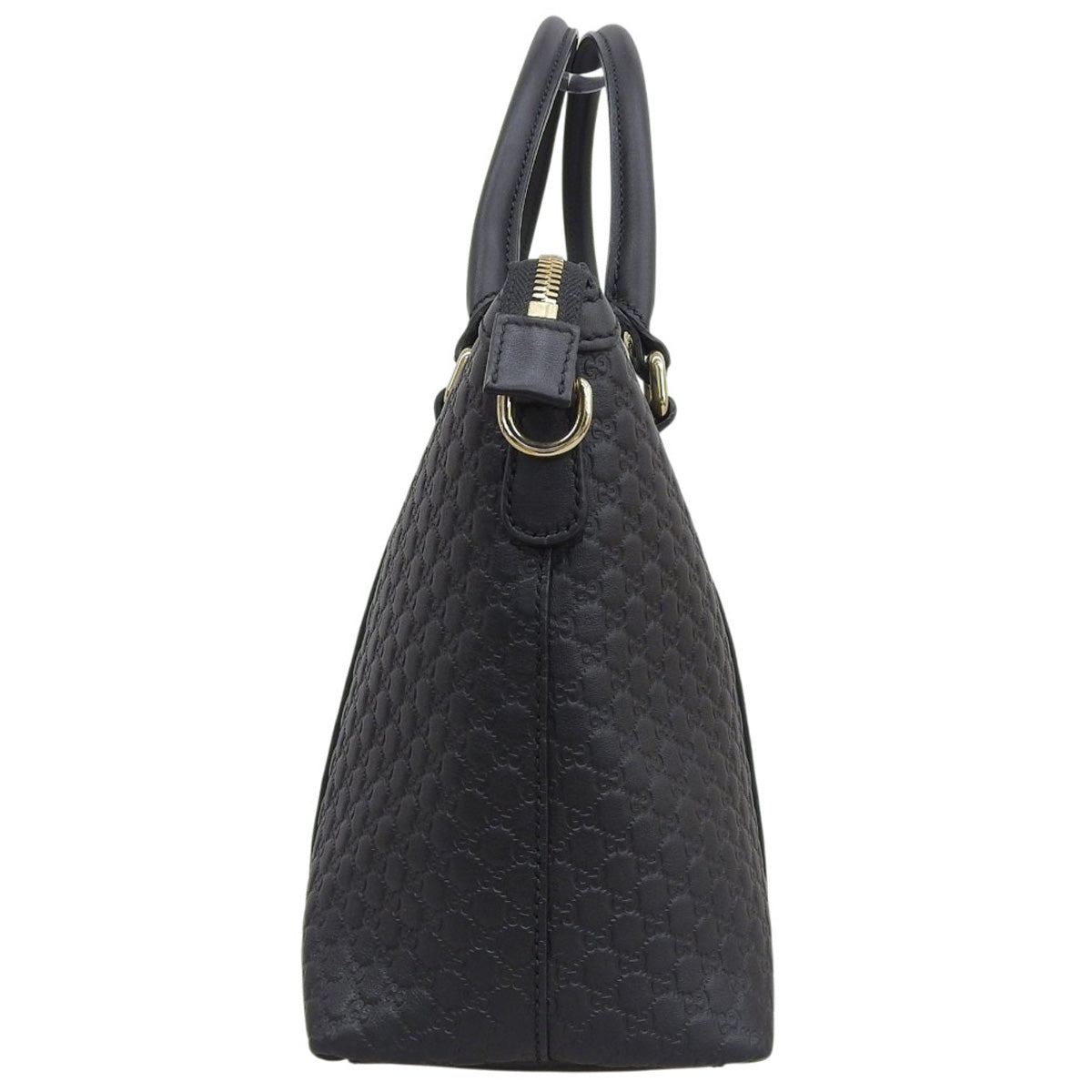 マイクログッチシマ 2WAY ハンドバッグ マイクログッチシマレザー ブラック 449656