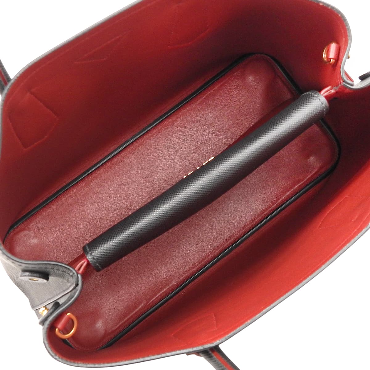 ドゥーブレ ミディアムバッグ サフィアーノレザー NERO/FUOCO 1BG775