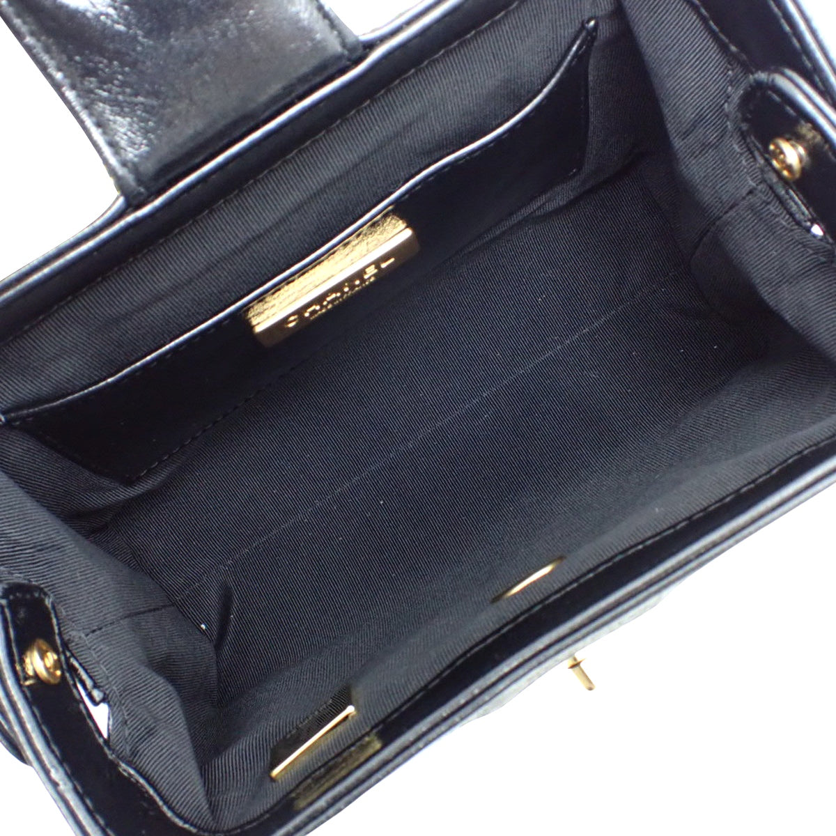 Matelasse Coco Mark Top Handle Mini Bag in Vintage Lambskin Black