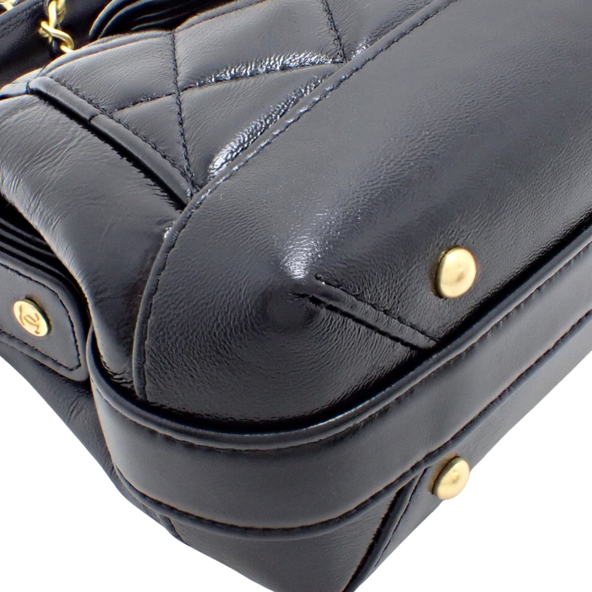 Matelasse Coco Mark Top Handle Mini Bag in Vintage Lambskin Black