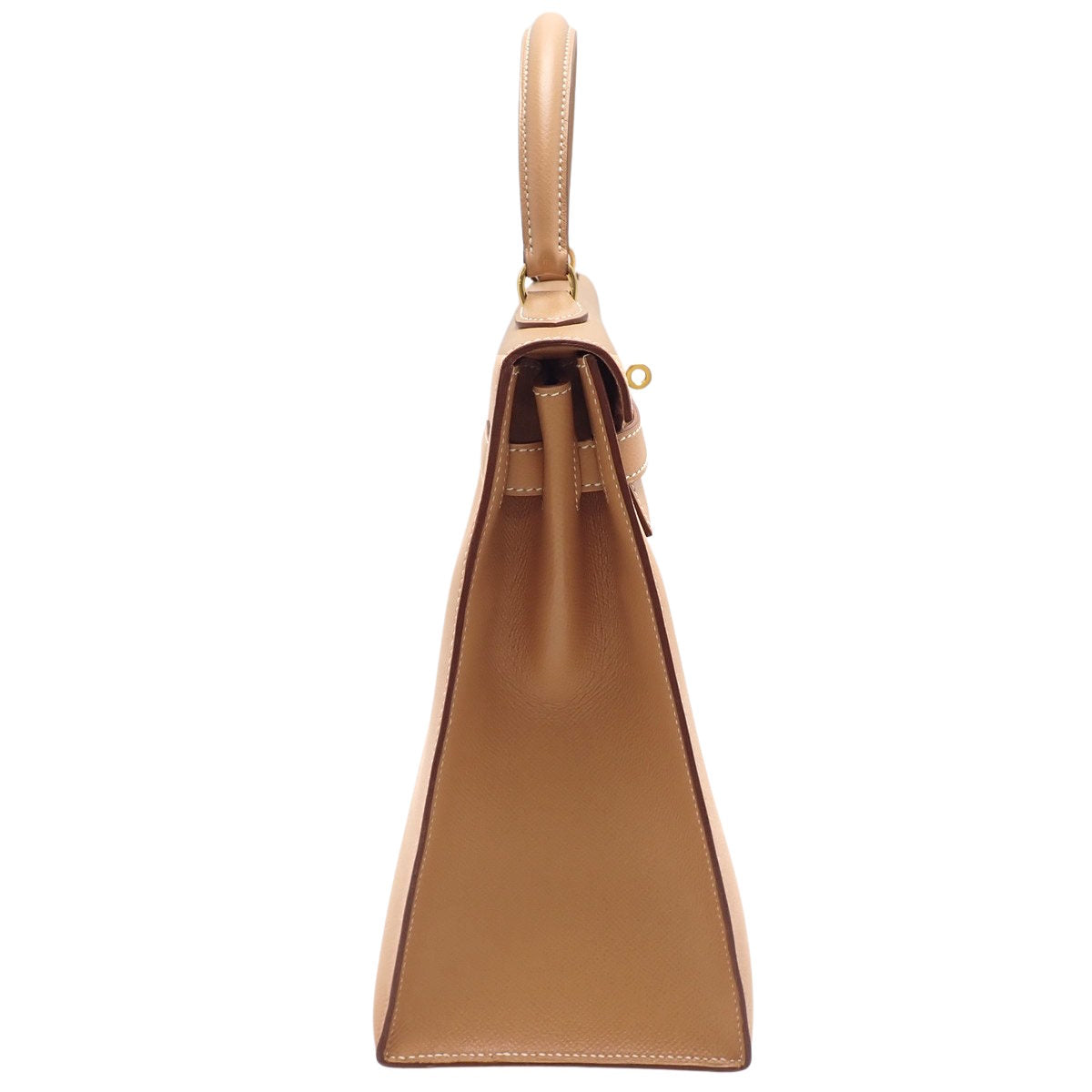 ケリー35 (外縫い) クシュベル ナチュラル ゴールド金具 ○X刻印