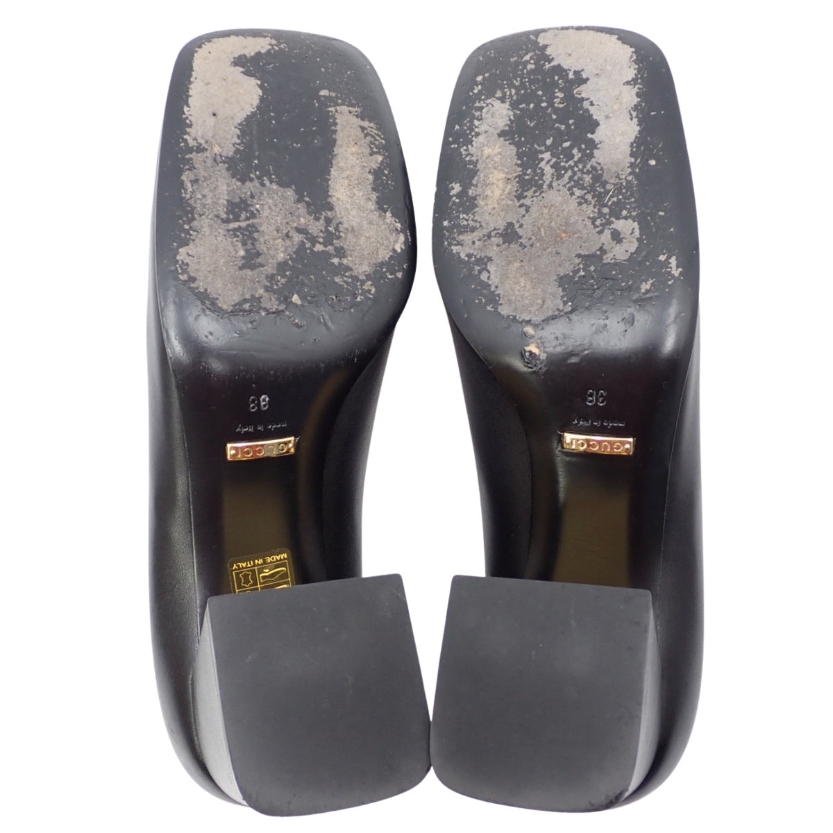 ホースビット スクエアトゥ パンプス 38