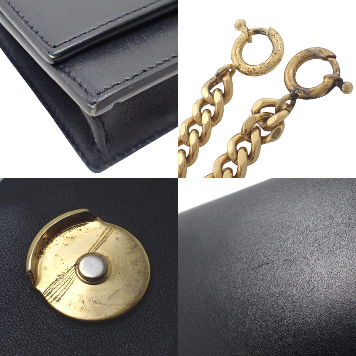 ケイト タッセル付き チェーンウォレット レザー ブラック 452159 肩掛け 斜め掛け クラッチバッグ