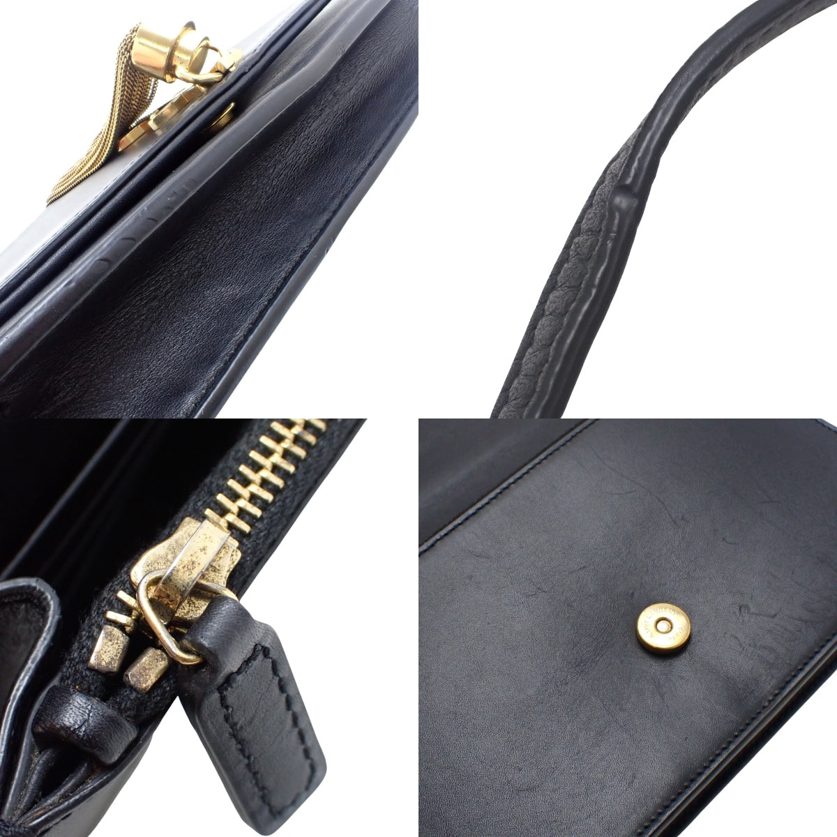 ケイト タッセル付き チェーンウォレット レザー ブラック 452159 肩掛け 斜め掛け クラッチバッグ