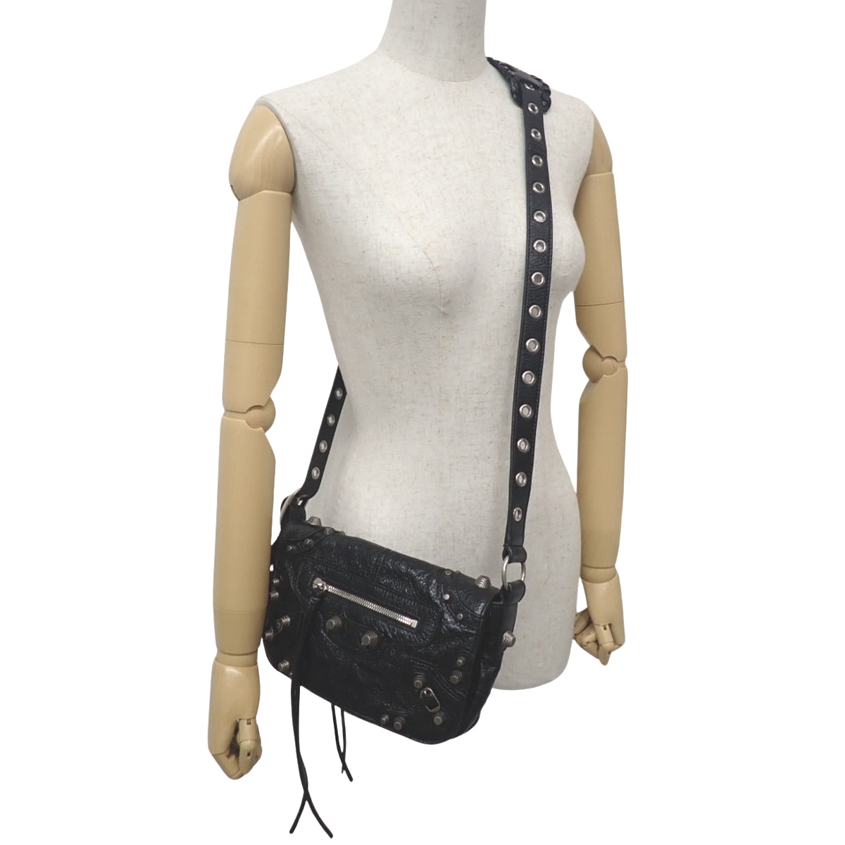 Le Cagole翻盖包 XS Arena羊皮黑色 719082