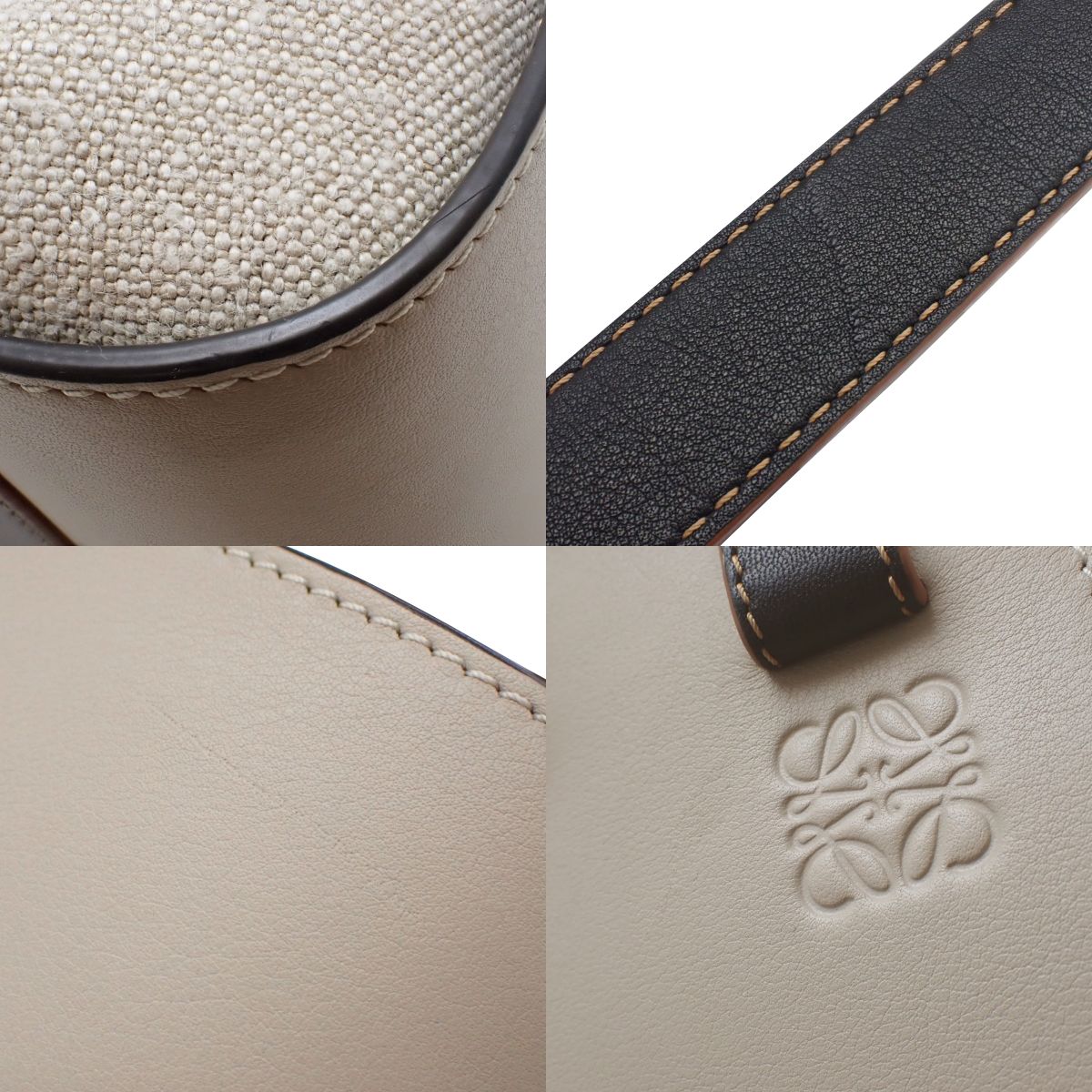 吊床抽绳 小号 小牛皮 亚麻 米色 黑色 A538Z95X09