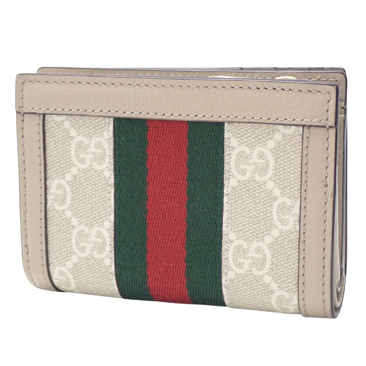 Ophidia Bifold Wallet GG Supreme Canvas and Leather Beige 813296