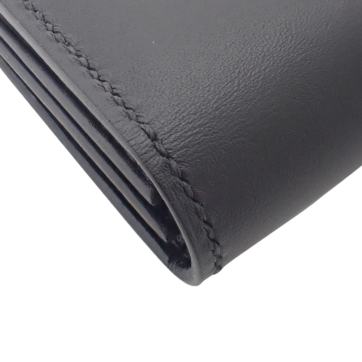 Bearn Card Holder, Tadelakt Black with Gold Hardware, U stamp