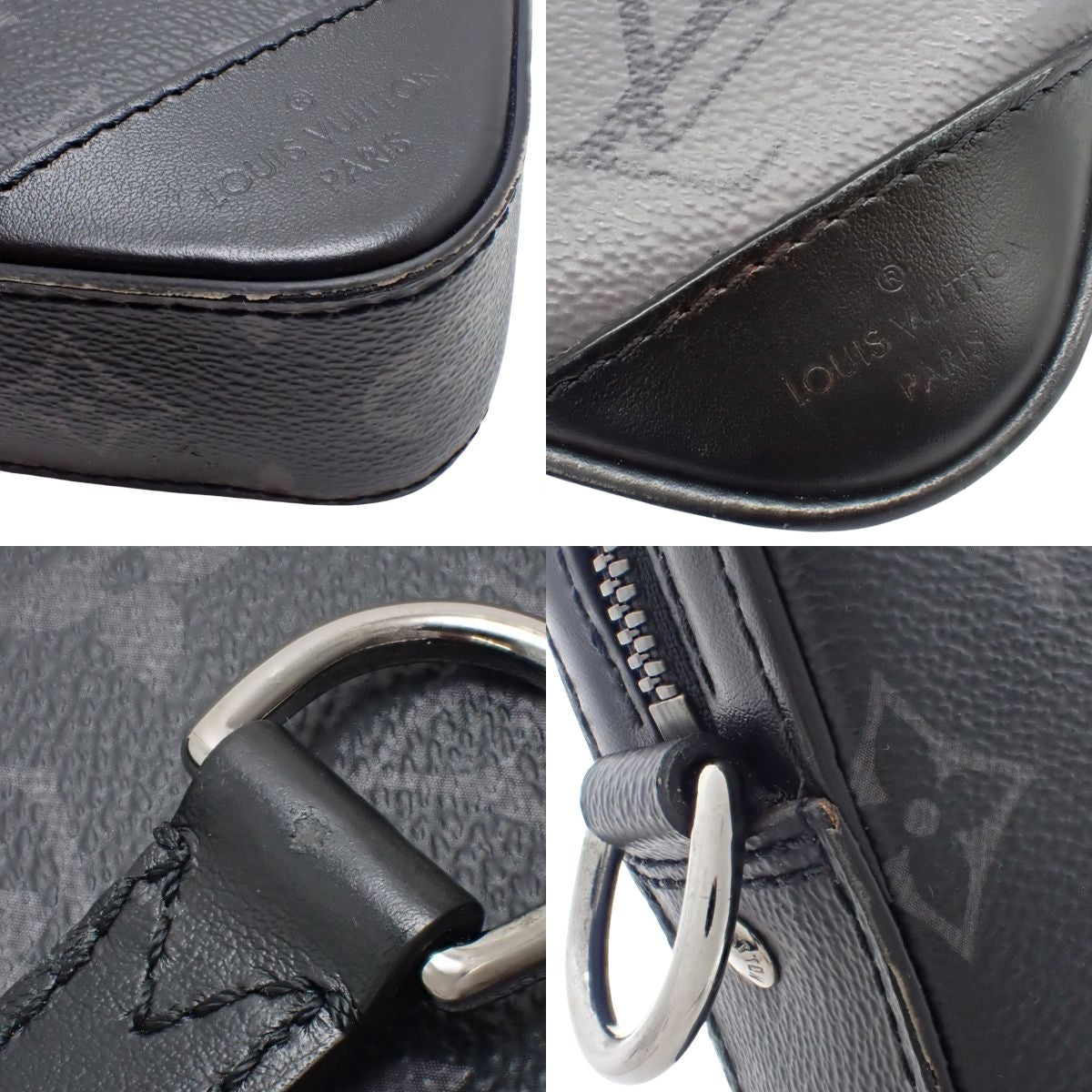 Monogram Eclipse Reverse Trio Messenger Bag in Black and Grey, M69443