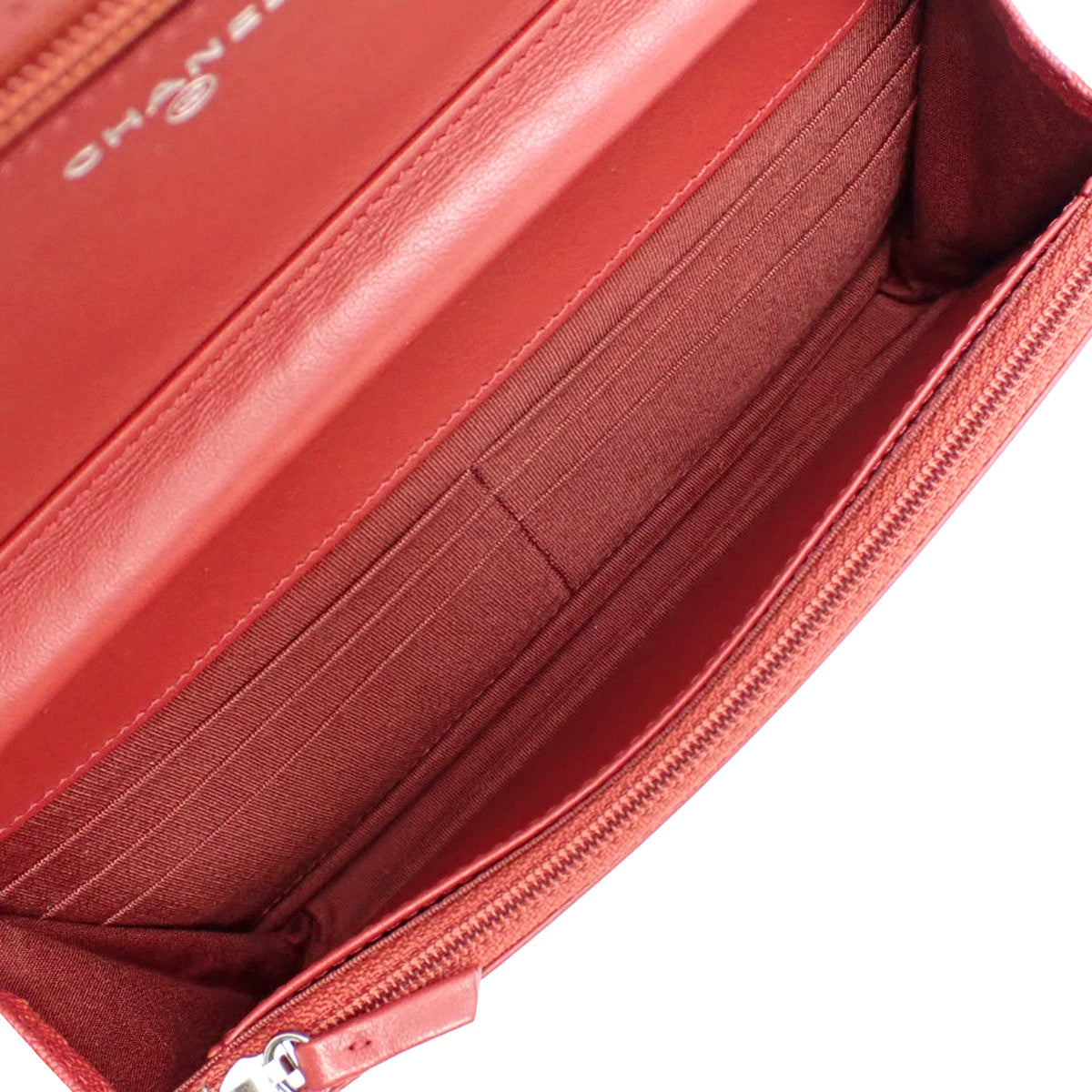 ボーイシャネル ココマーク チェーンウォレット キャビアスキン レッド