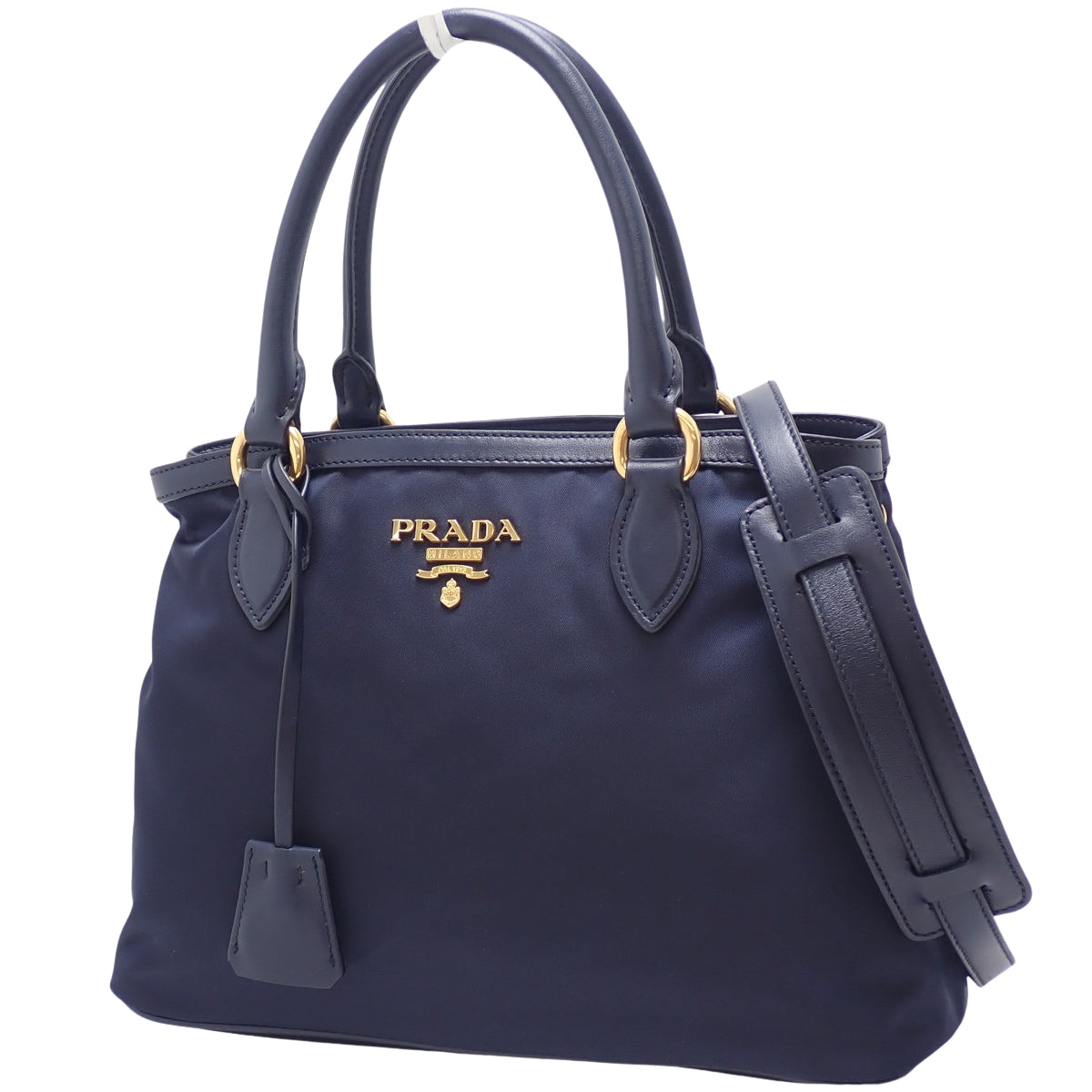 两用包,尼龙和皮革材质,海军蓝,1BA173