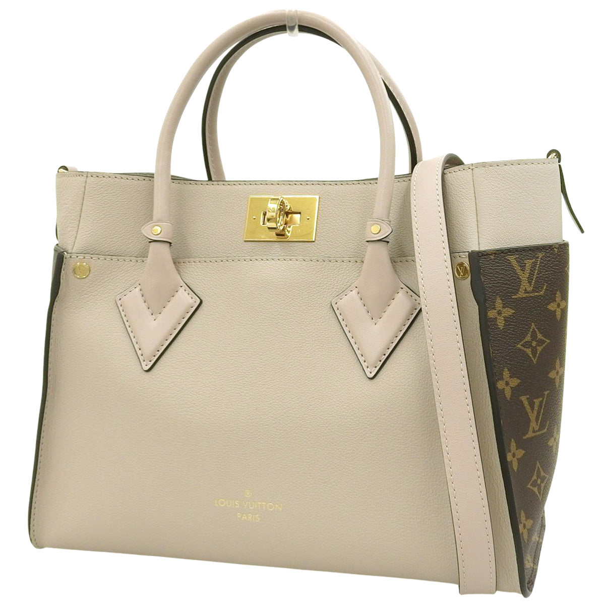 オンマイサイドMM カーフ モノグラムキャンバス グレージュ M58485