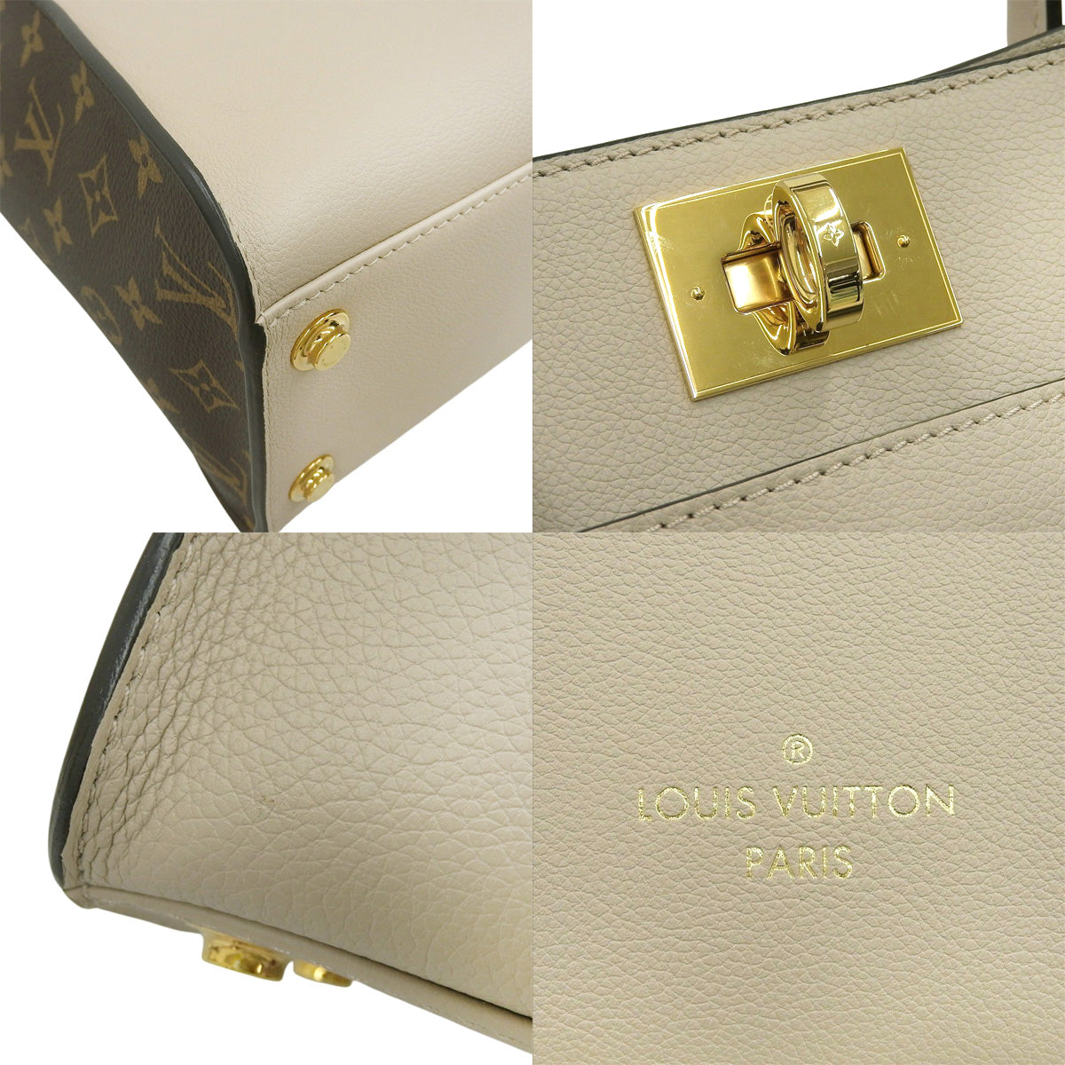 On My Side MM Calfskin Monogram Canvas Greige M58485