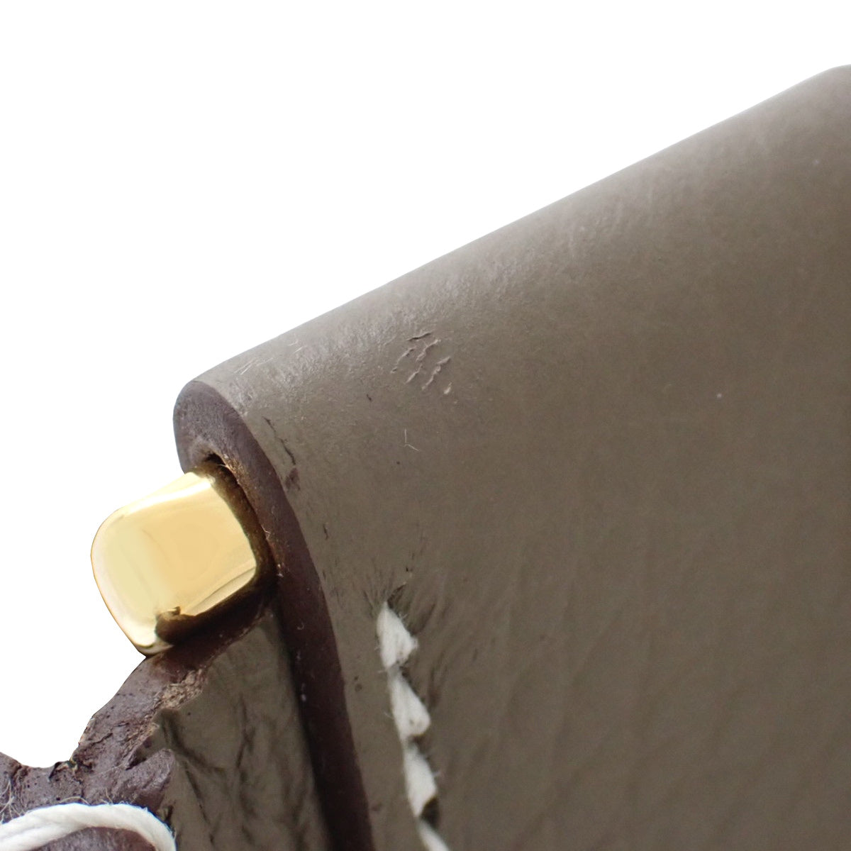 Evelyn 3PM Taurillon Clemence Etoupe/Etoupe Gold Hardware Double Stamp
