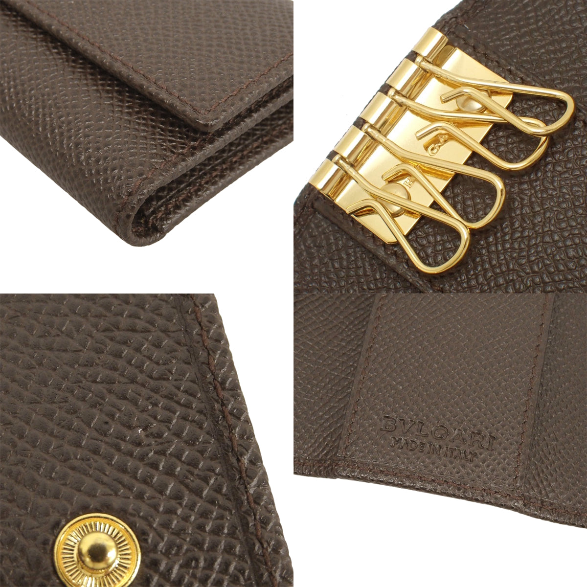 Classico CLASSICO 4-Hook Key Case Grained Leather Brown 25750