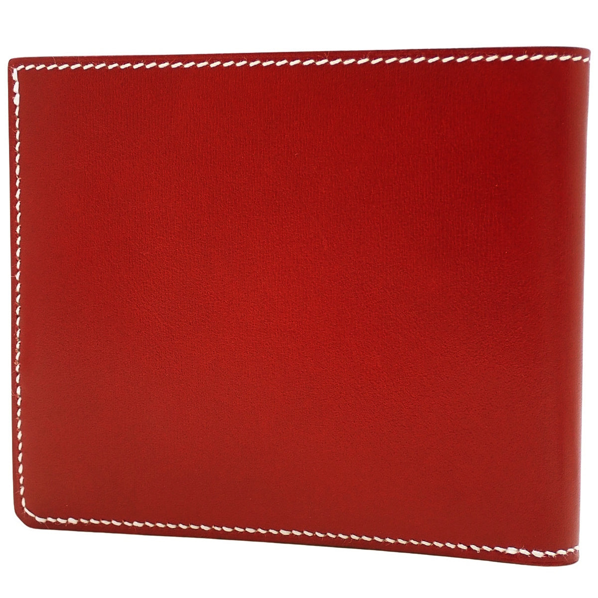 Hセリエ コンパクト ボックスカーフ ルージュピマン W刻印