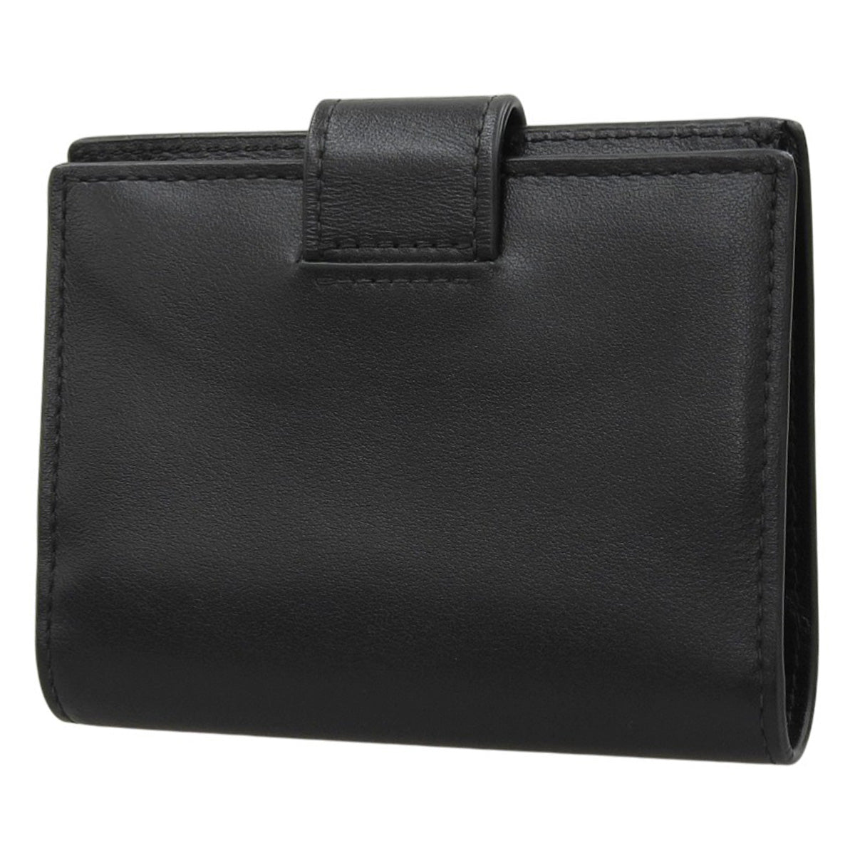 三角形标志双折钱包,黑色真皮,型号1MV204 2DYG