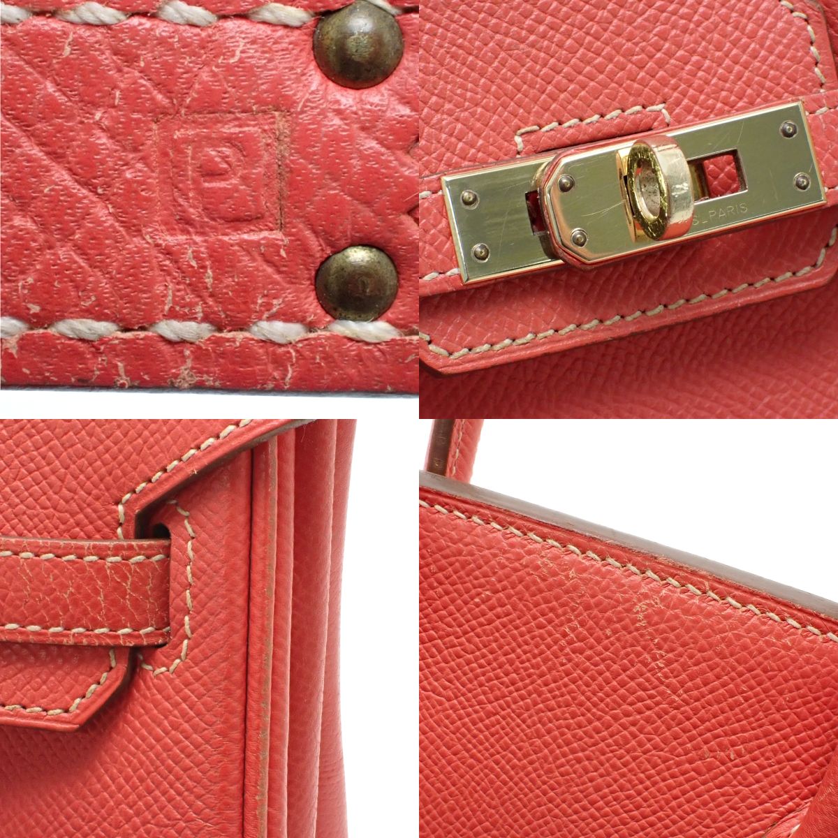 キャンディー バーキン25 ヴォーエプソン ローズジャイプール×ゴールド ゴールド金具 □P刻印