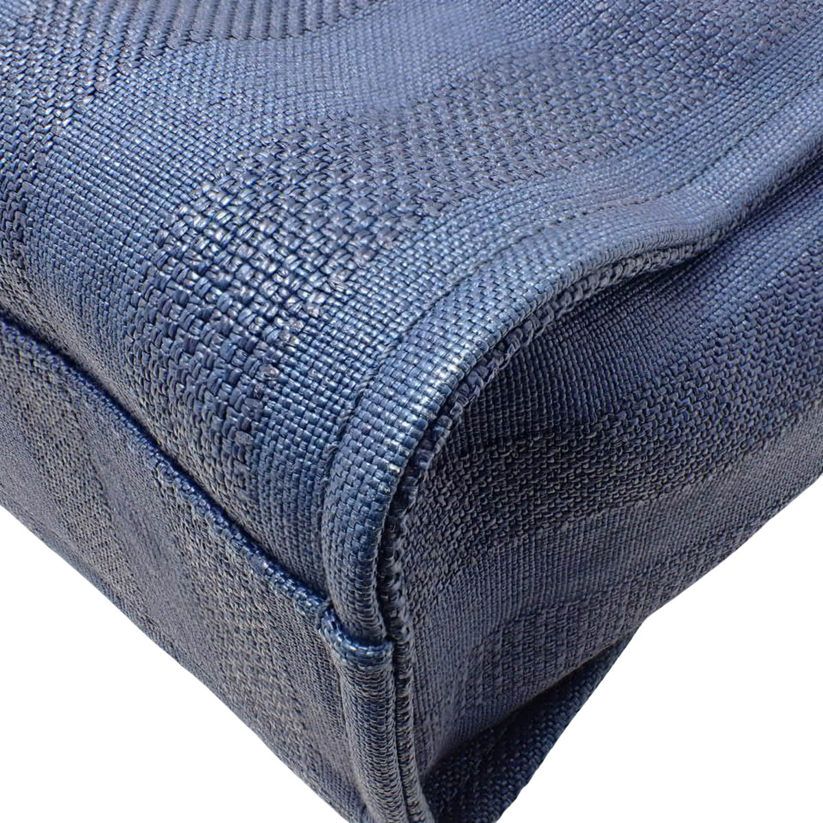 Deauville Chain Tote MM Canvas Leather Navy