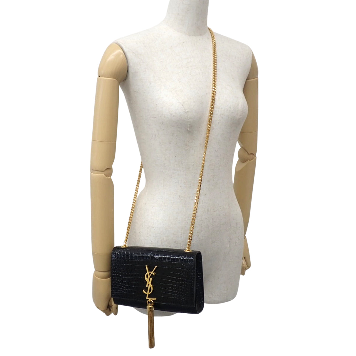 Kate Chain Shoulder Bag Leather Black 474366