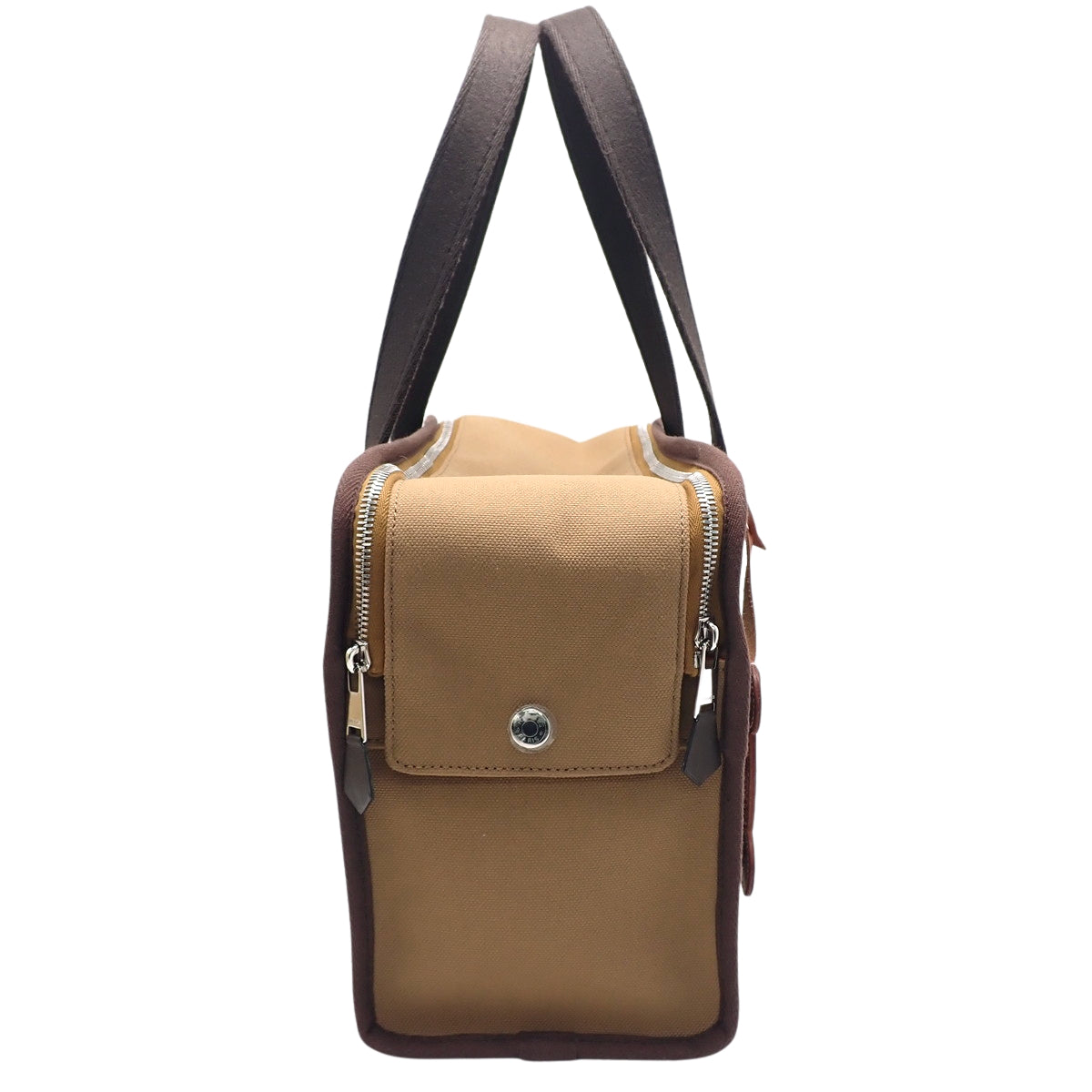 Dog carrier bag in nylon, cotton and polyurethane with palladium plated hardware. Fauxve Fau.