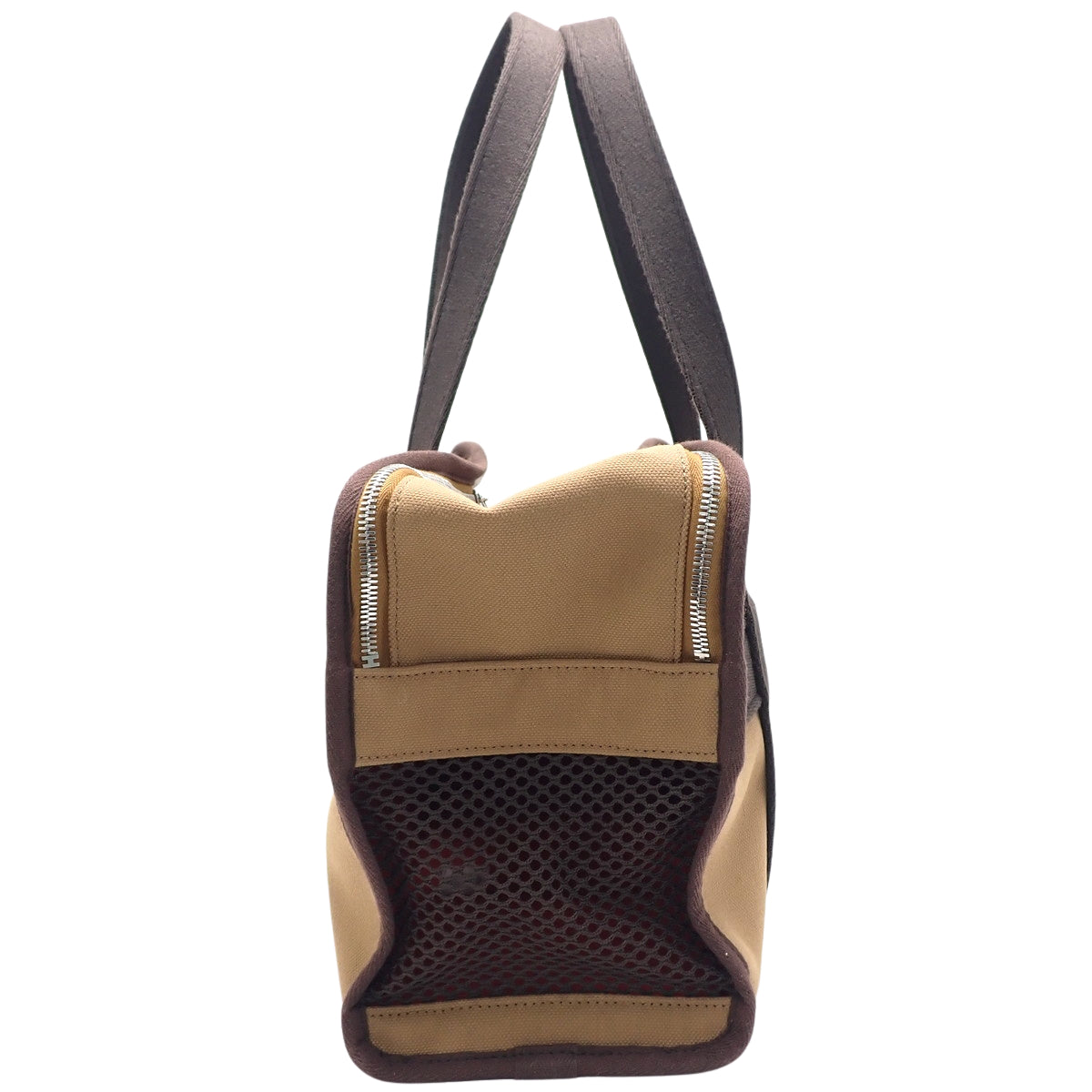 Dog carrier bag in nylon, cotton and polyurethane with palladium plated hardware. Fauxve Fau.