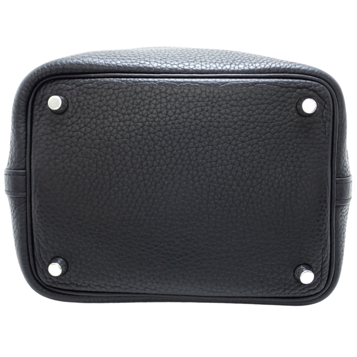 Picotin Lock PM Taurillon Clemence Black Silver Hardware Y Stamp