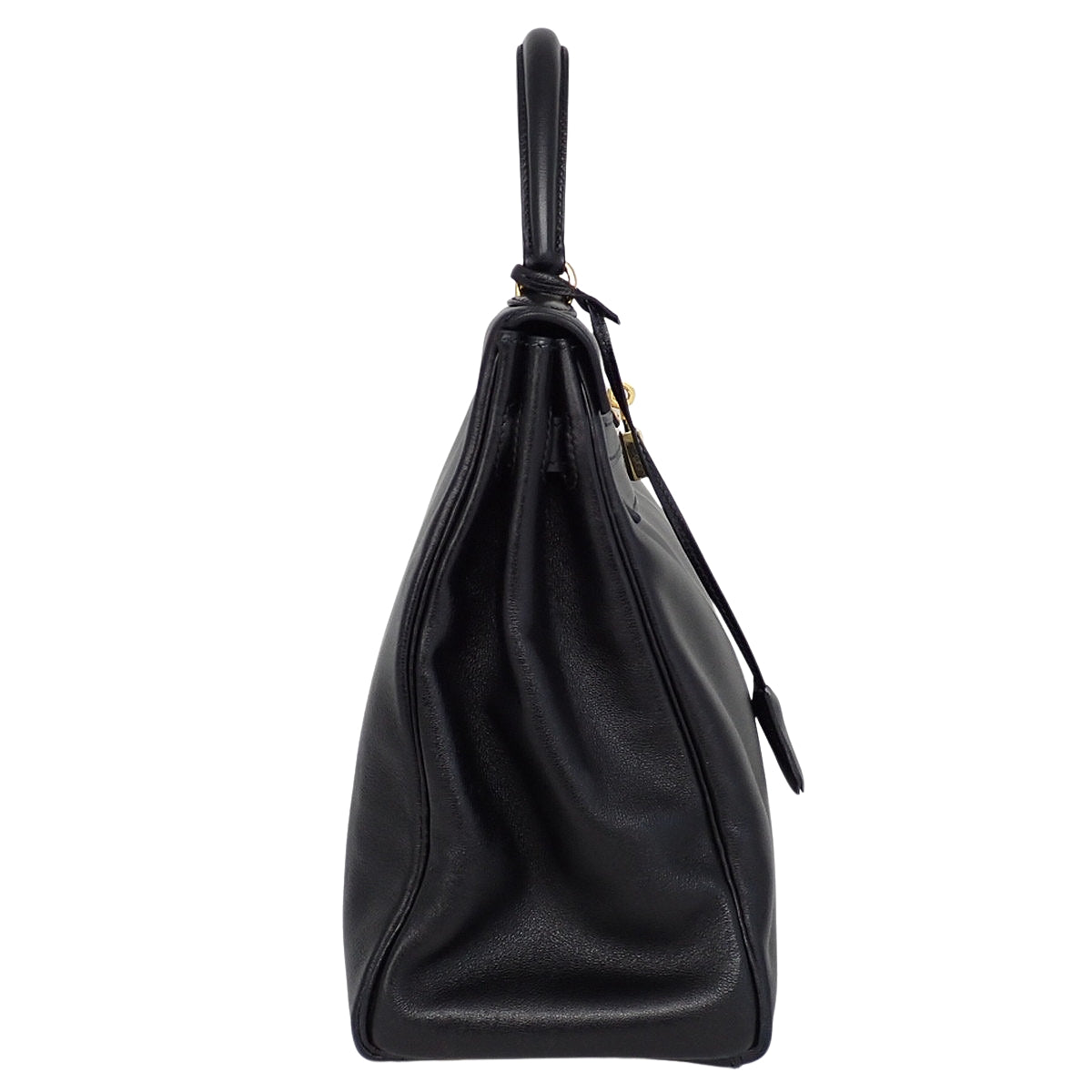 Kelly 32(内侧缝线)沃克斯豪尔 Gulliver 黑色,配金色五金件和 A 字印章