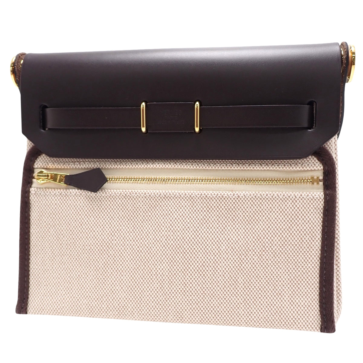 【未使用】エールバッグ ジップ 20 ミニ K刻印 トワルミリタリー ヴァッシュハンター エベンヌ ゴールド金具