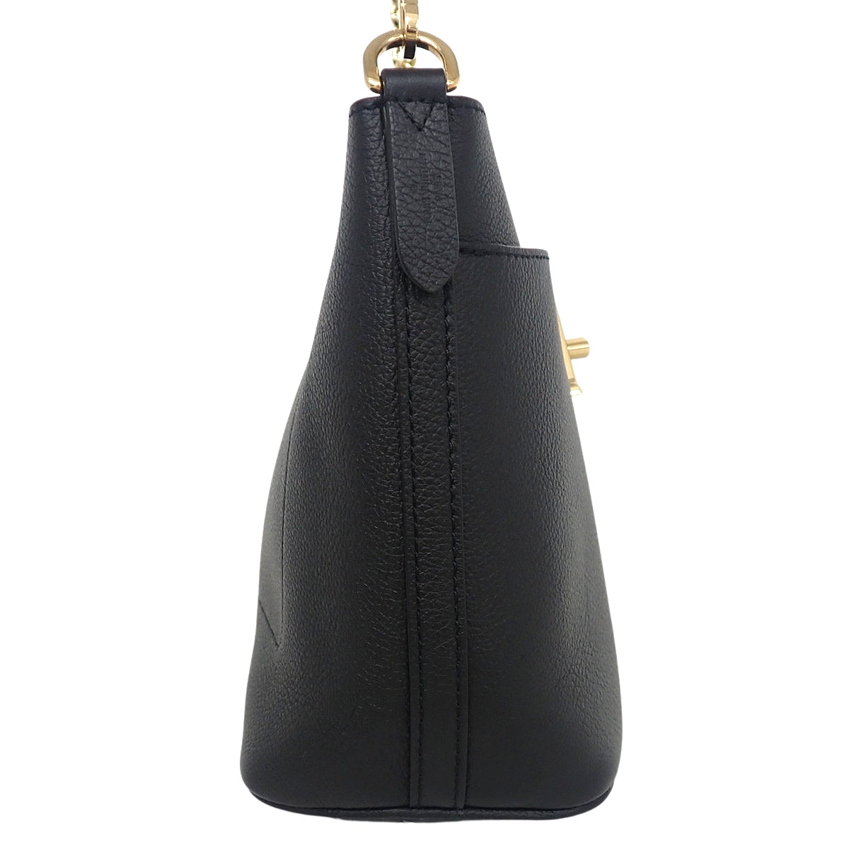 Rock & Walk Grained Calf Leather Black M24006 2-Way Shoulder Bag with Chain