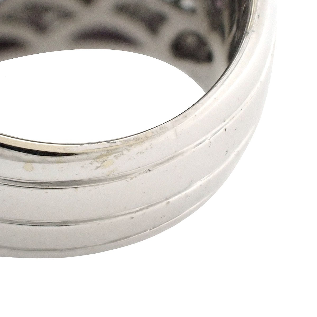 アメジスト ダイヤモンド フラワーモチーフ リング AM7.65/D1.18 K18WG 25.8g