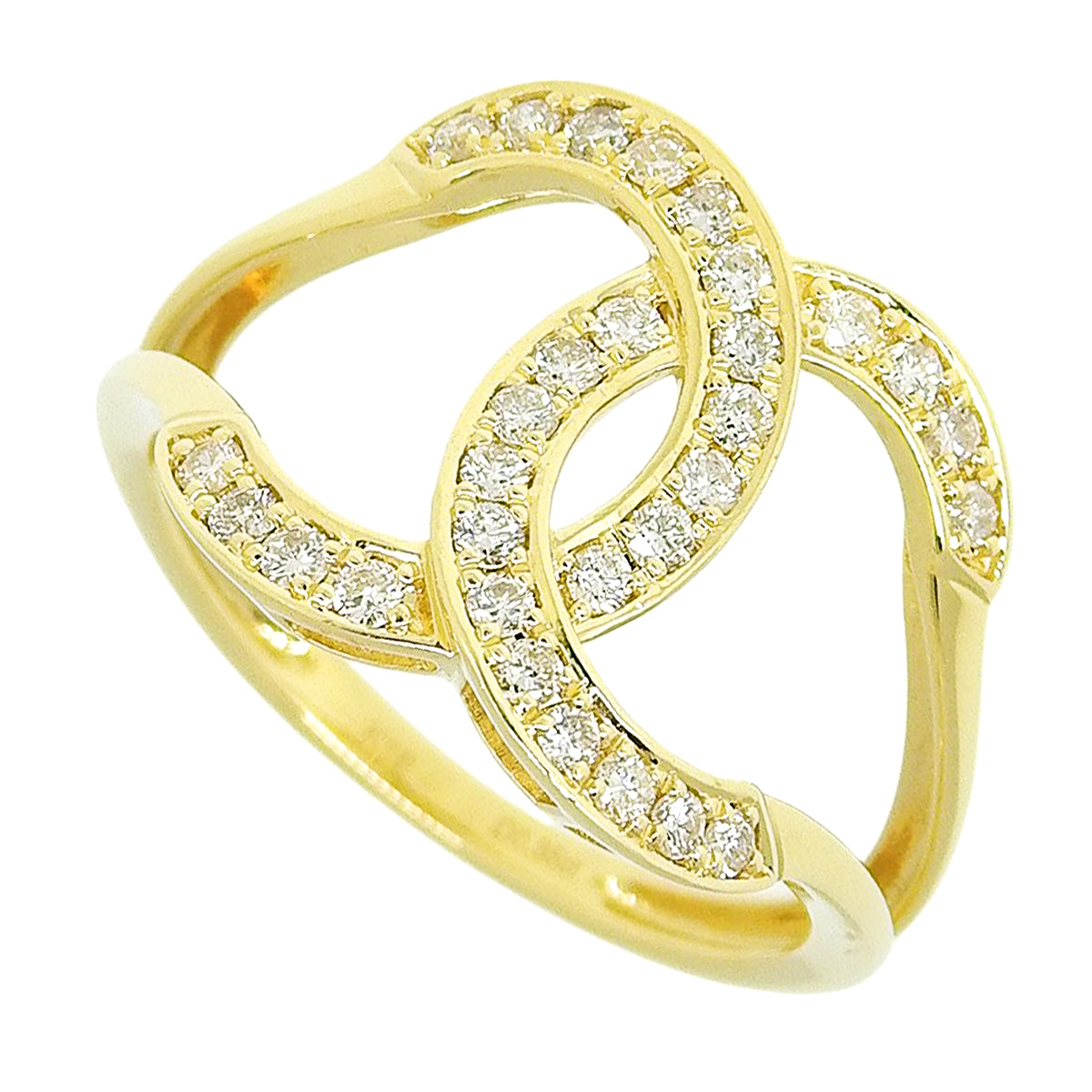 Diamond Ring D0.35 Yellow Gold K18YG Size 12.5 (US) / 52.5 (EU) 2.8g