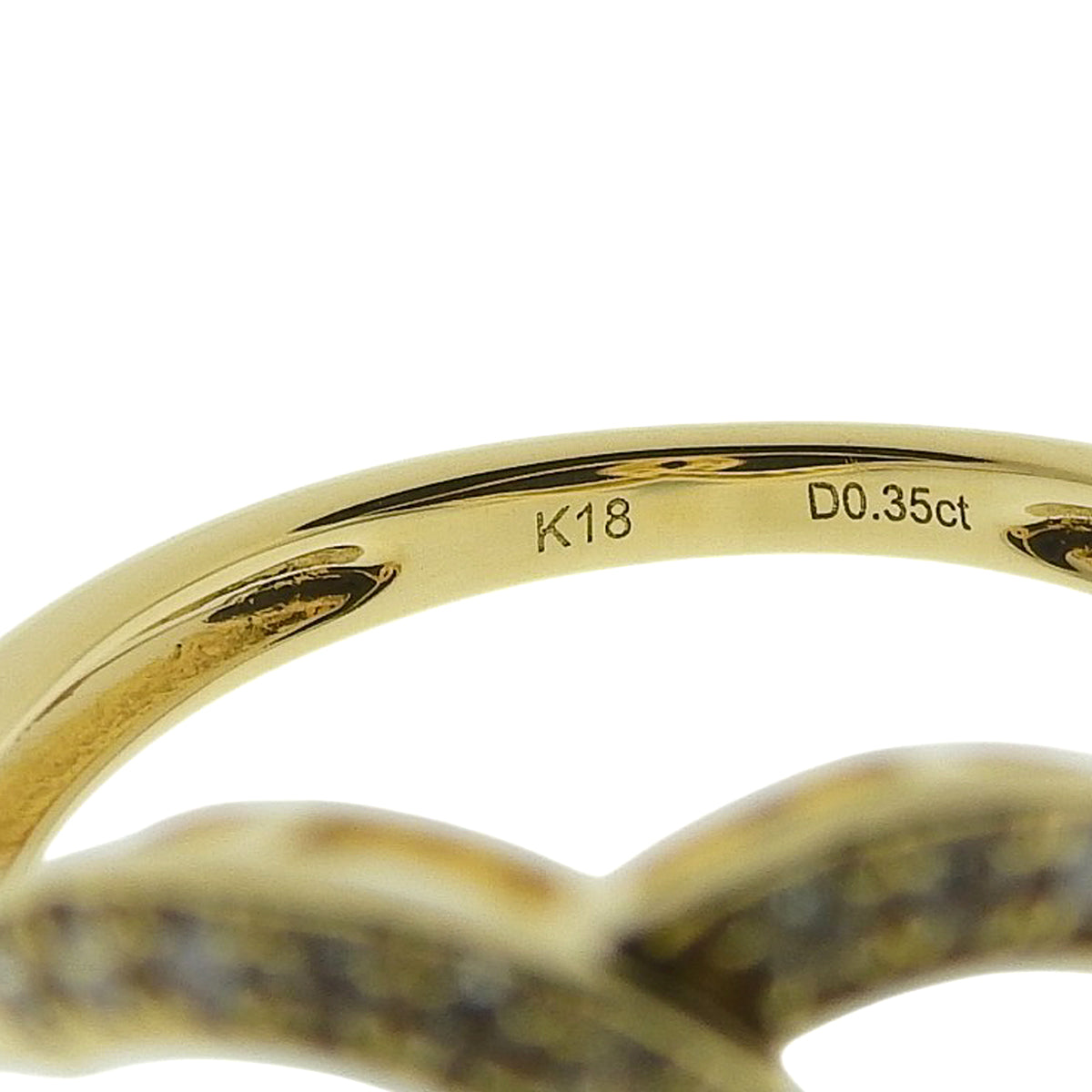 ダイヤモンドリング D0.35 イエローゴールド K18YG 12.5(52.5)号 2.8g