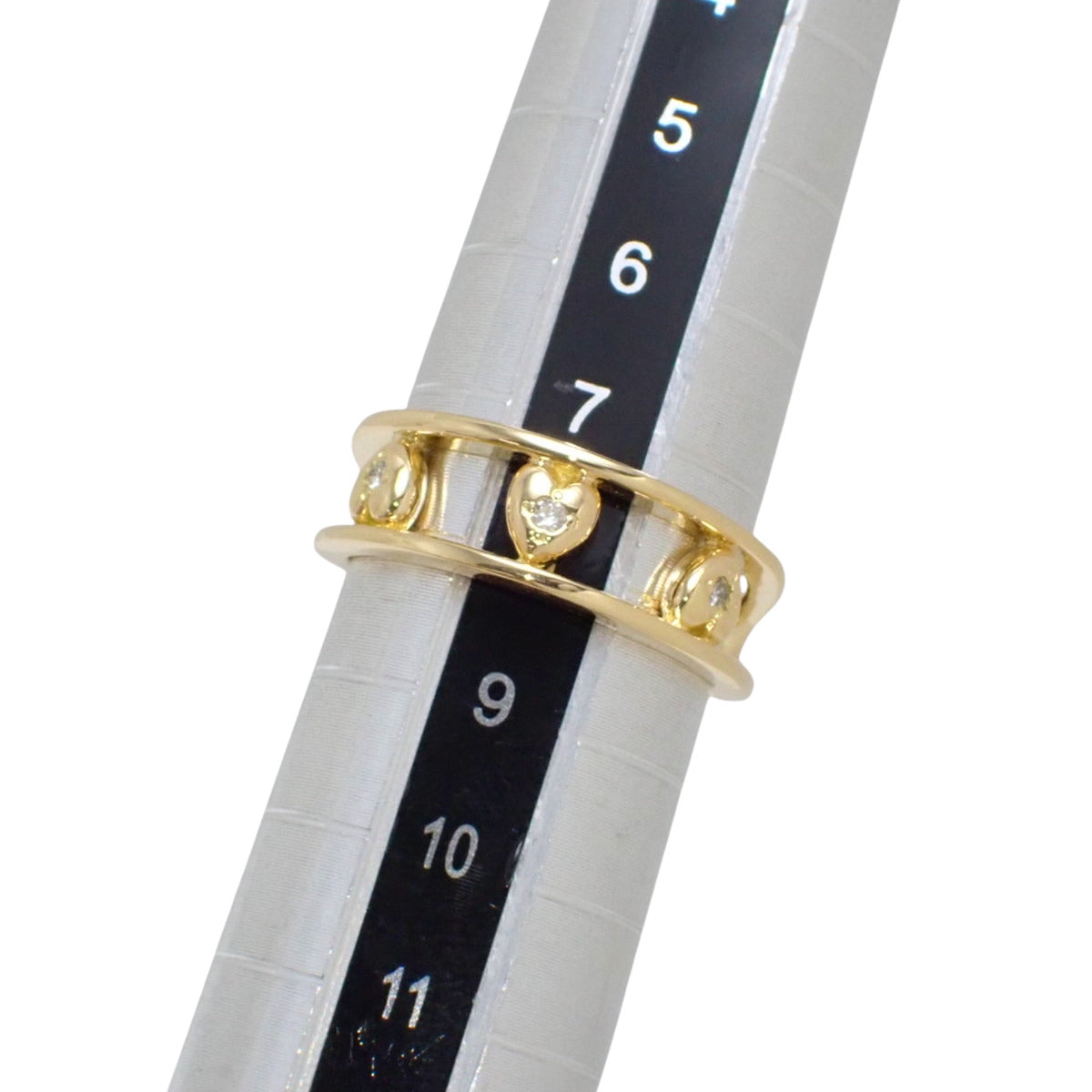 ハート ダイヤモンドリング K18YG 3.8g 3PD