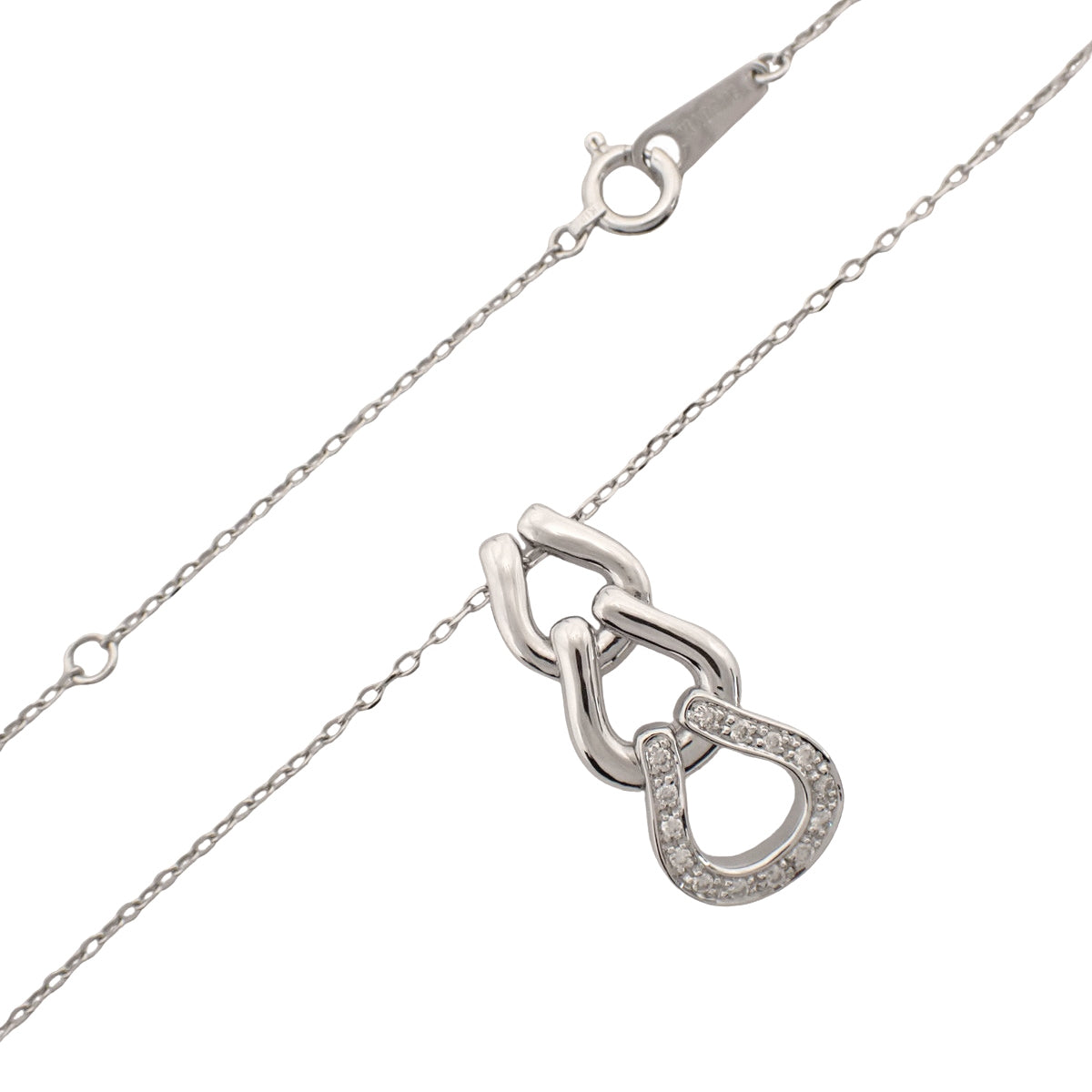 Diamond necklace in white gold K18WG, 4.3g