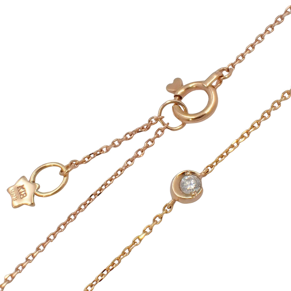 钻石 D0.03 粉金 K18PG 0.8克